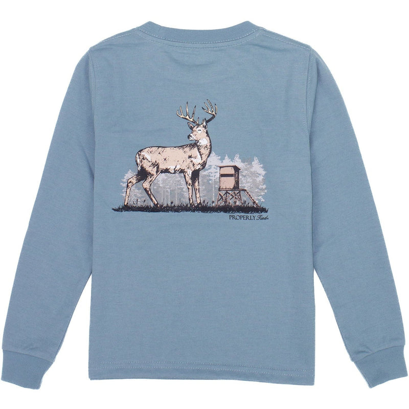 Properly Tied Boys Deer Season Long Sleeve | Steel Blue