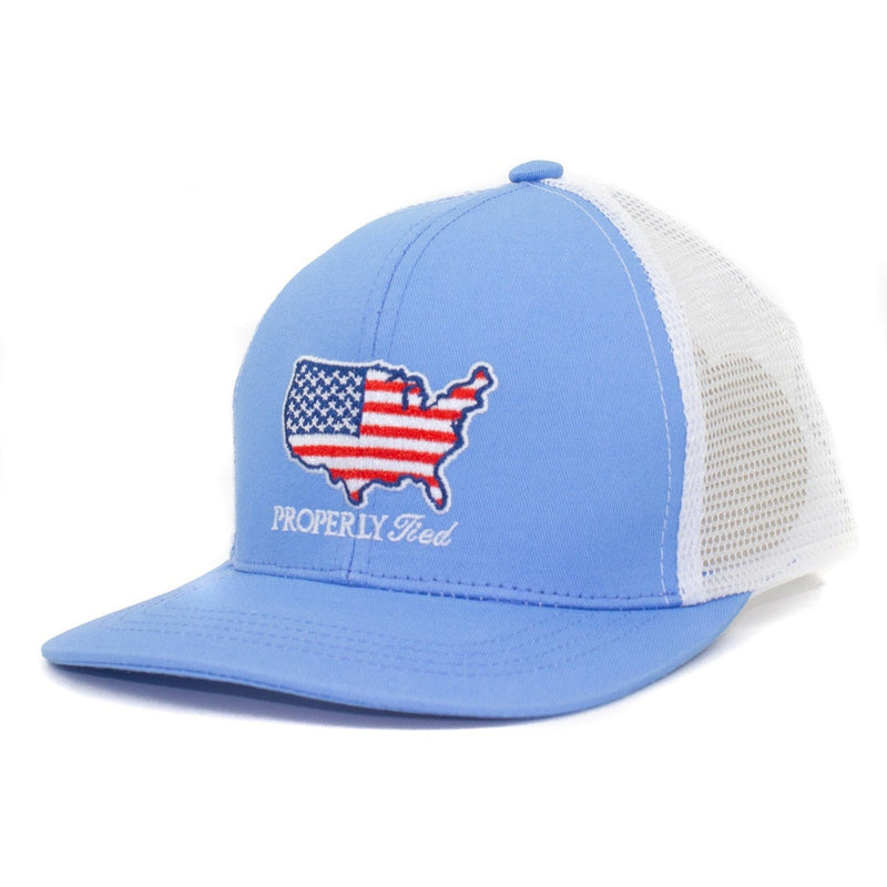 Properly Tied Lucky Duck Trucker Hat Old Glory
