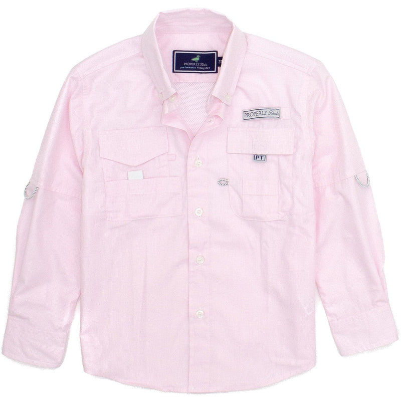 Properly Tied Lucky Duck Performance Fishing Shirt | Light Pink