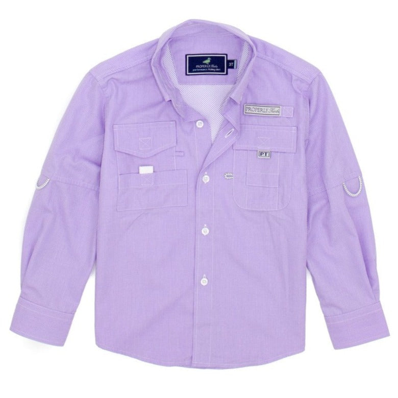 Properly Tied Performance Fishing Shirt Purple