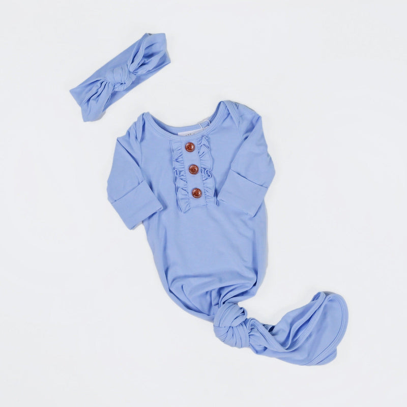 Swoon Baby Clothing Periwinkle Knotted Gown