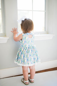 Swoon Baby Watercolor Garden Bubble Eyelet Dress