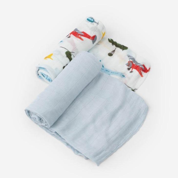 Little Unicorn Deluxe Muslin Swaddle Blanket Set - Air Show