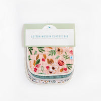 Little Unicorn Cotton Muslin Classic Bib 3-Pack | Vintage Floral Set