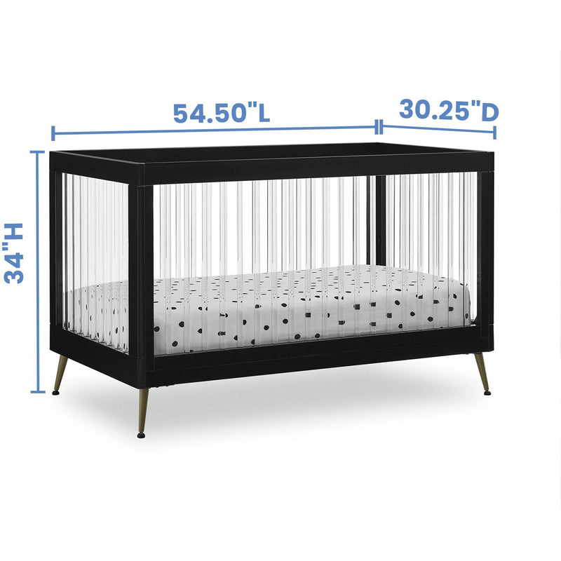 Delta Children Sloane 4-in-1 Acrylic Convertible Crib + Conversion Rails