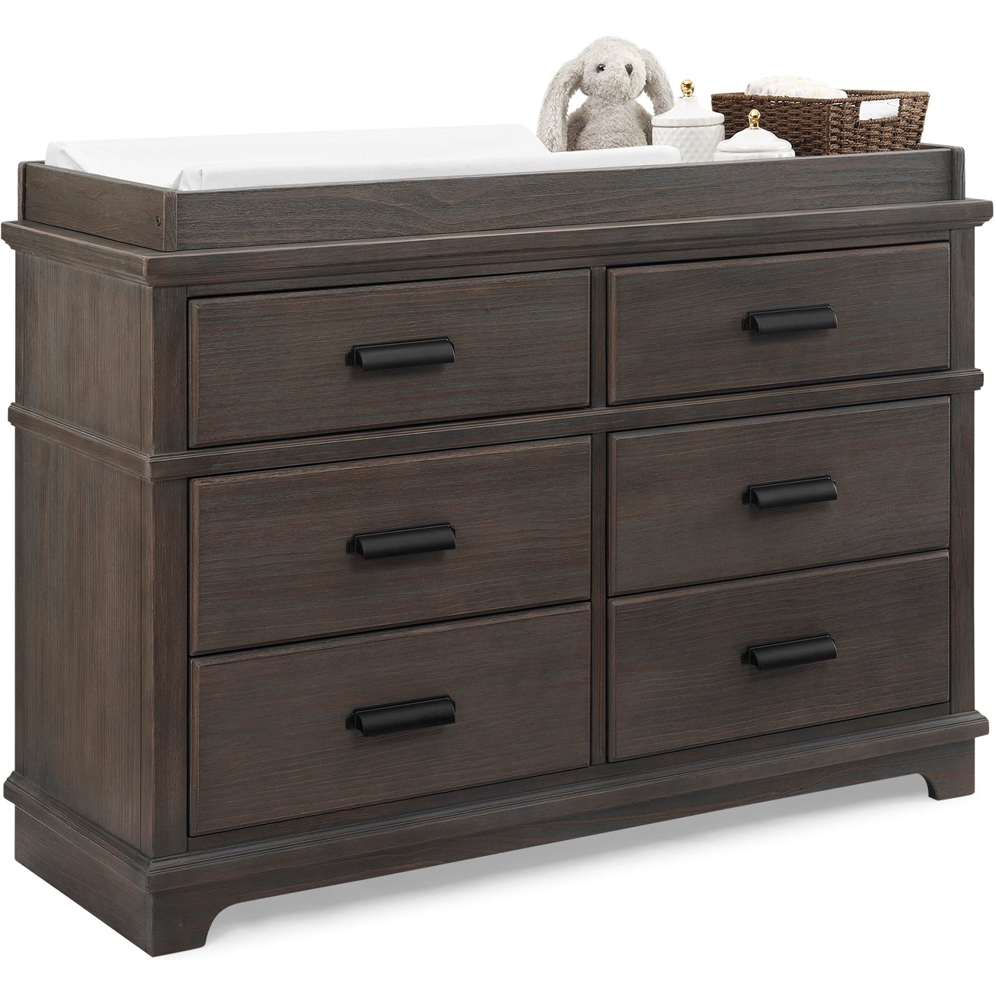 delta children jordan 6 drawer dresser Delta Children Asher 6-Drawer Dresser with Changing Top Rustic Grey