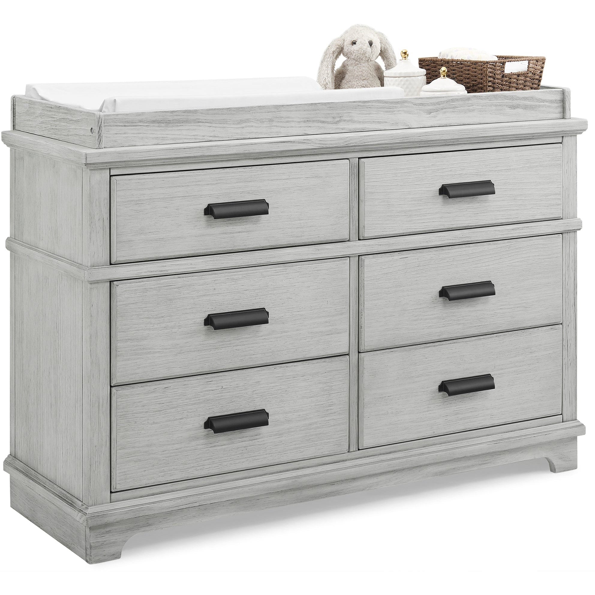 delta children dresser with changing top Delta Children Asher 6-Drawer Dresser with Changing Top Rustic Grey