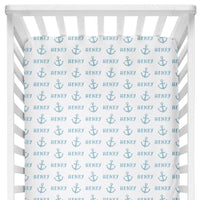Sugar + Maple Crib Sheet | Anchor Blue