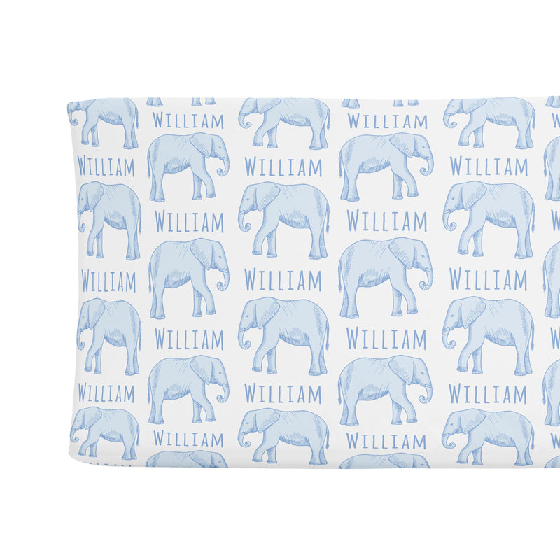 Sugar + Maple Changing Pad Cover | Elephant Blue