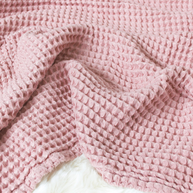 Sugar + Maple Honeycomb Blanket | Blush Pink