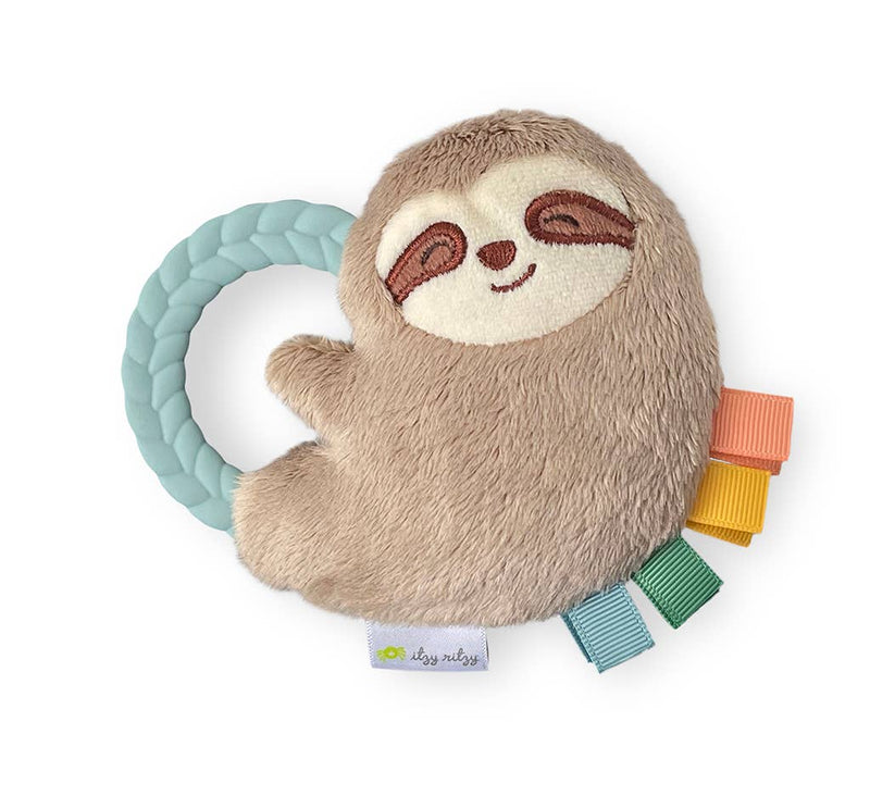 Itzy Ritzy Rattle Pal Plush with Teether Sloth