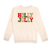 Holly Jolly Patch Christmas Adult Sweatshirt