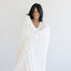 Saranoni Double Ruched Faux Fur XL Throw Blanket | Flax