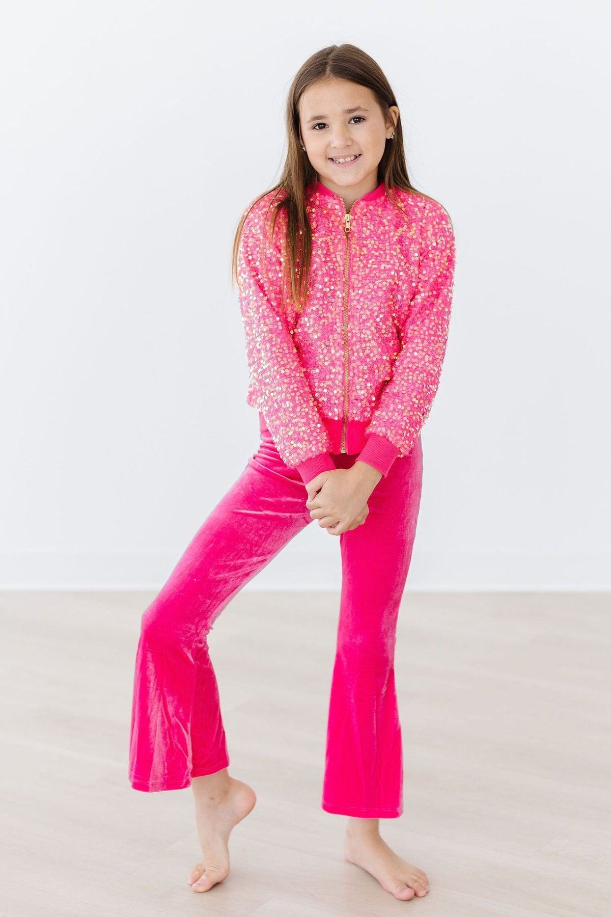 Mila & Rose Neon Pink Sequin Jacket