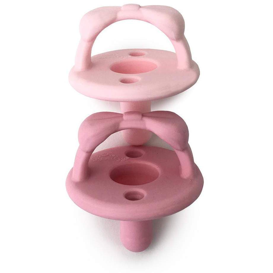 Itzy Ritzy Sweetie Soother Silicone Pacifier 2pk Pink Bows