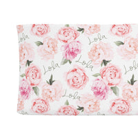 Sugar + Maple Changing Pad Cover | Peach Peony Blooms