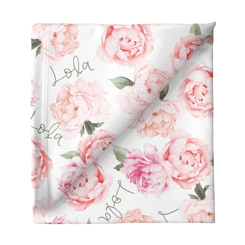 Sugar + Maple Stretchy Blanket | Peach Peony Blooms