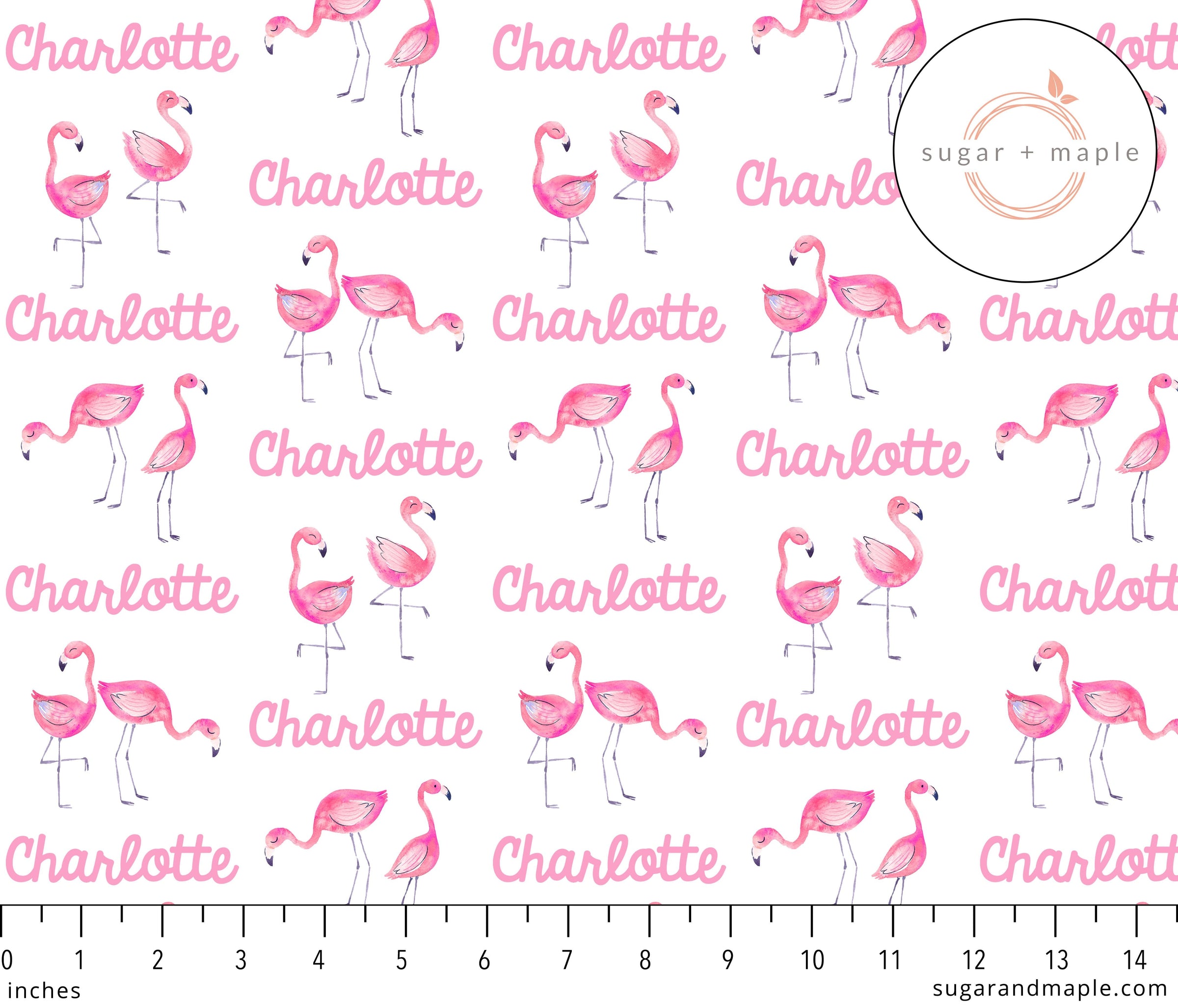 Sugar + Maple Plush Minky Fleece Personalized Blanket | Flamingo