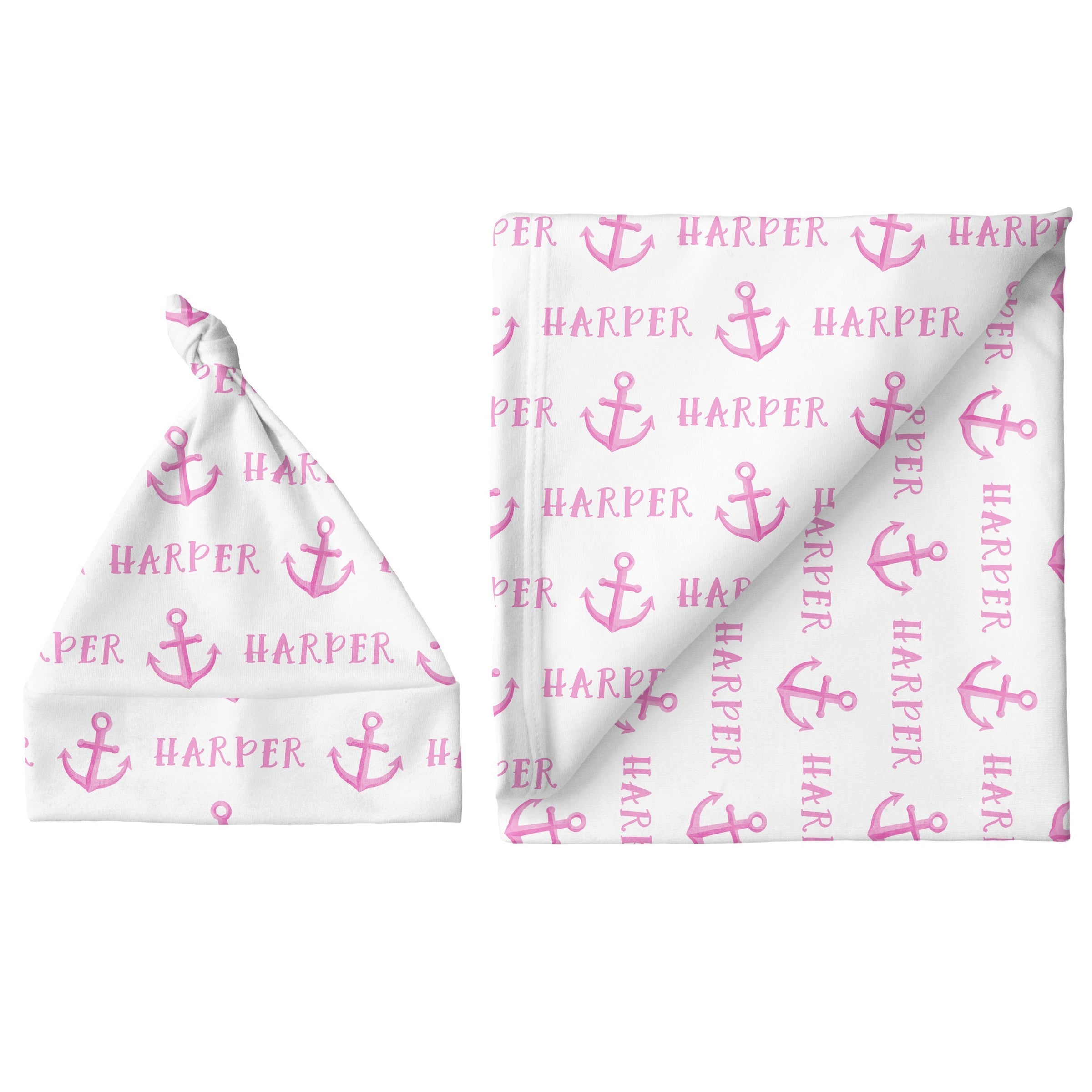 Sugar + Maple Large Blanket & Hat Set | Anchor Pink