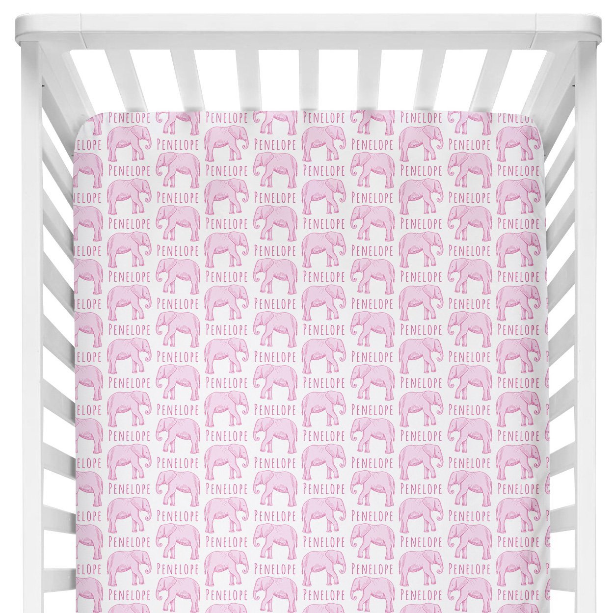 Sugar + Maple Crib Sheet | Elephant Pink
