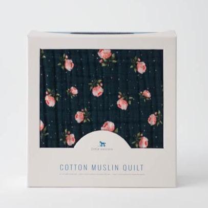Little Unicorn Cotton Muslin Quilt - Midnight Rose