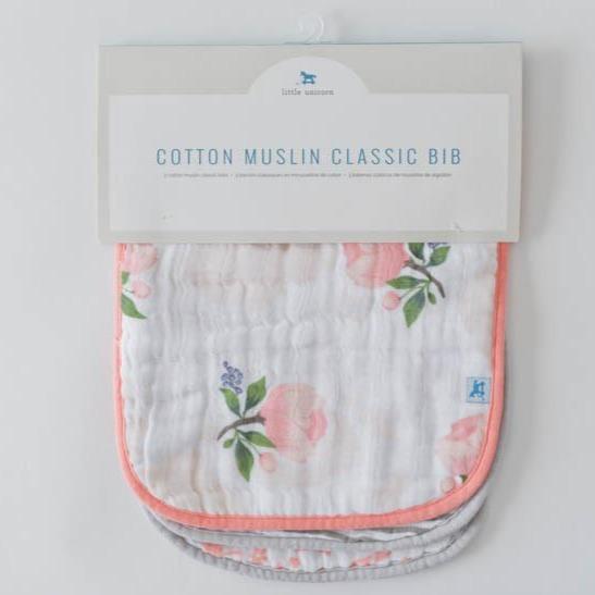 Little Unicorn Cotton Muslin Classic Bib 3 pack - Watercolor Rose