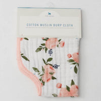 Little Unicorn Cotton Muslin Burp Cloth - Watercolor Roses